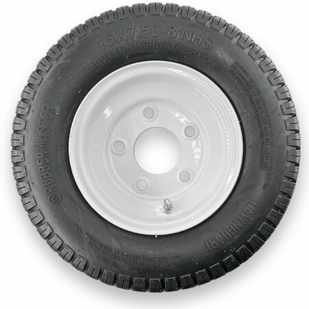 RUBBERMASTER - STEEL MASTER Rubbermaster 16x7.50-8 4 Ply LawnGuard Tire and 5 on 4.5 Stamped Wheel Assembly 598979